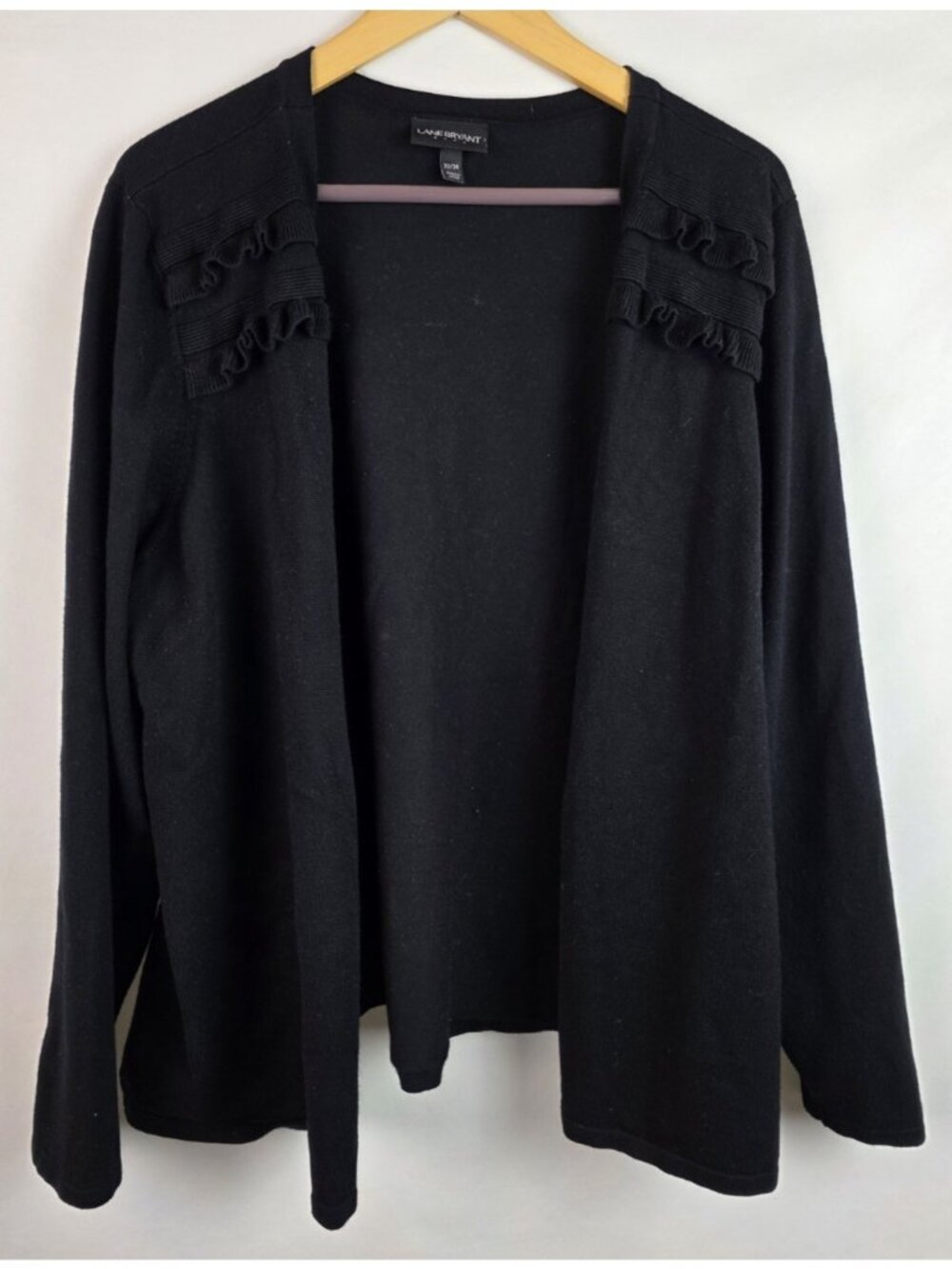 Lane Bryant Womens Cardigan Sweater Size 3X 22 / 24 Black Long Sleeve Open Front